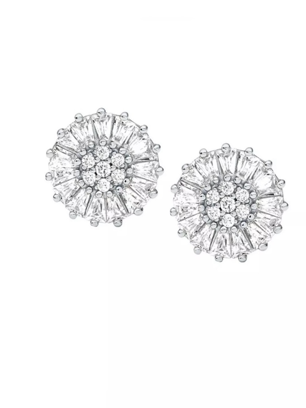 Michael Kors Silver Crystal Halo Stud Earrings MKC1633AN040